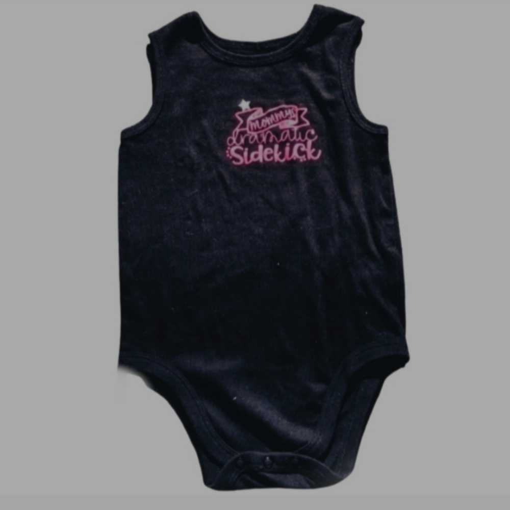 X2) Garanimals Black Bodysuit | “Mommy’s Dramatic Sidekick” 24M